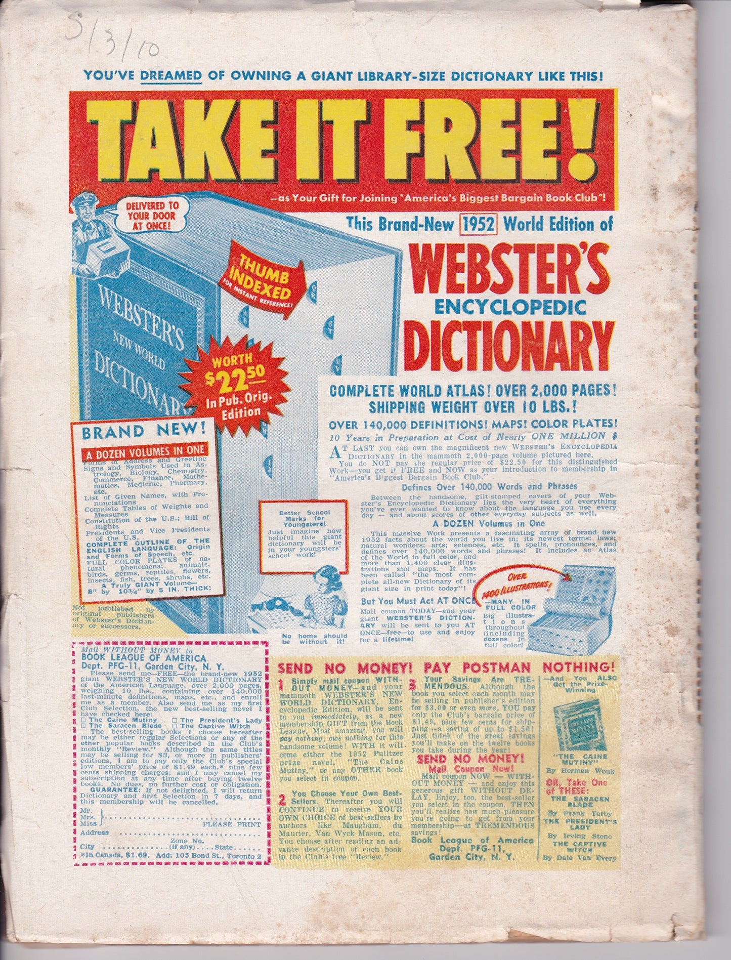 Vintage 1952 "Famous Fantastic Mysteries" Magazine