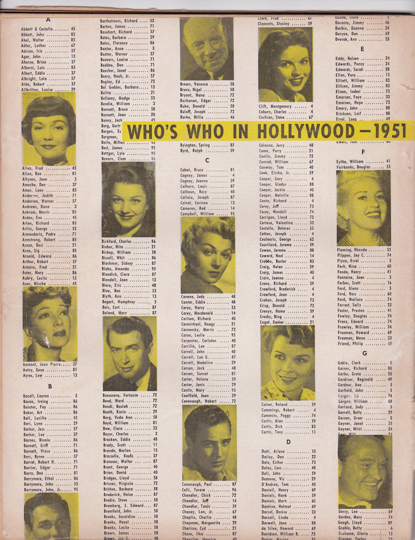 Who's Who in Hollywood 1951 – Featuring Jane Powell Cover & 1000 Biographies