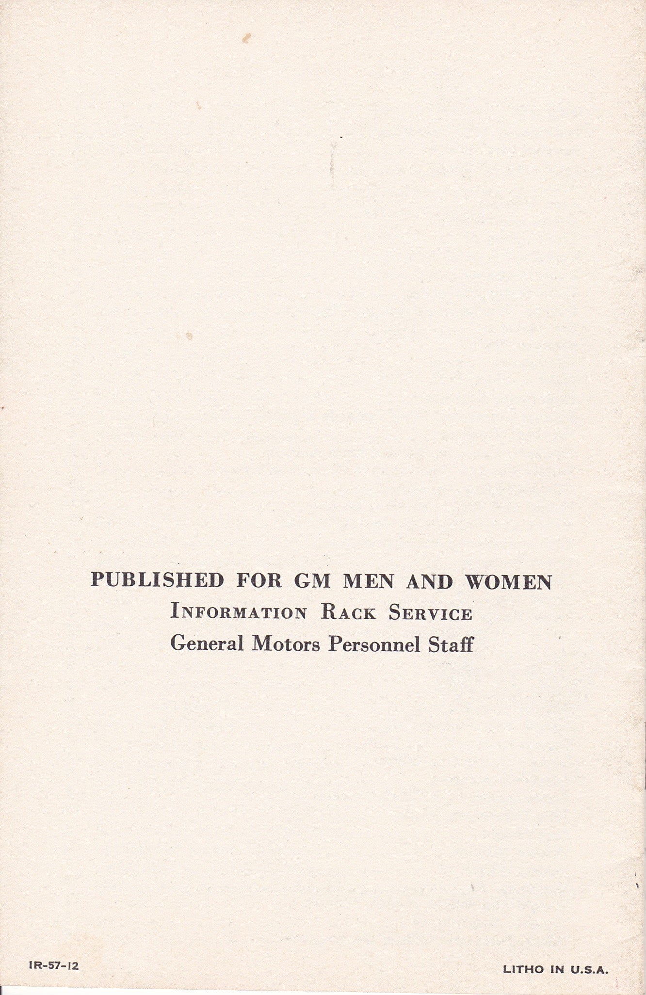 Vintage GM Employee Pamphlet - Numbers to Know: A Handy Guide to Weights and Measures