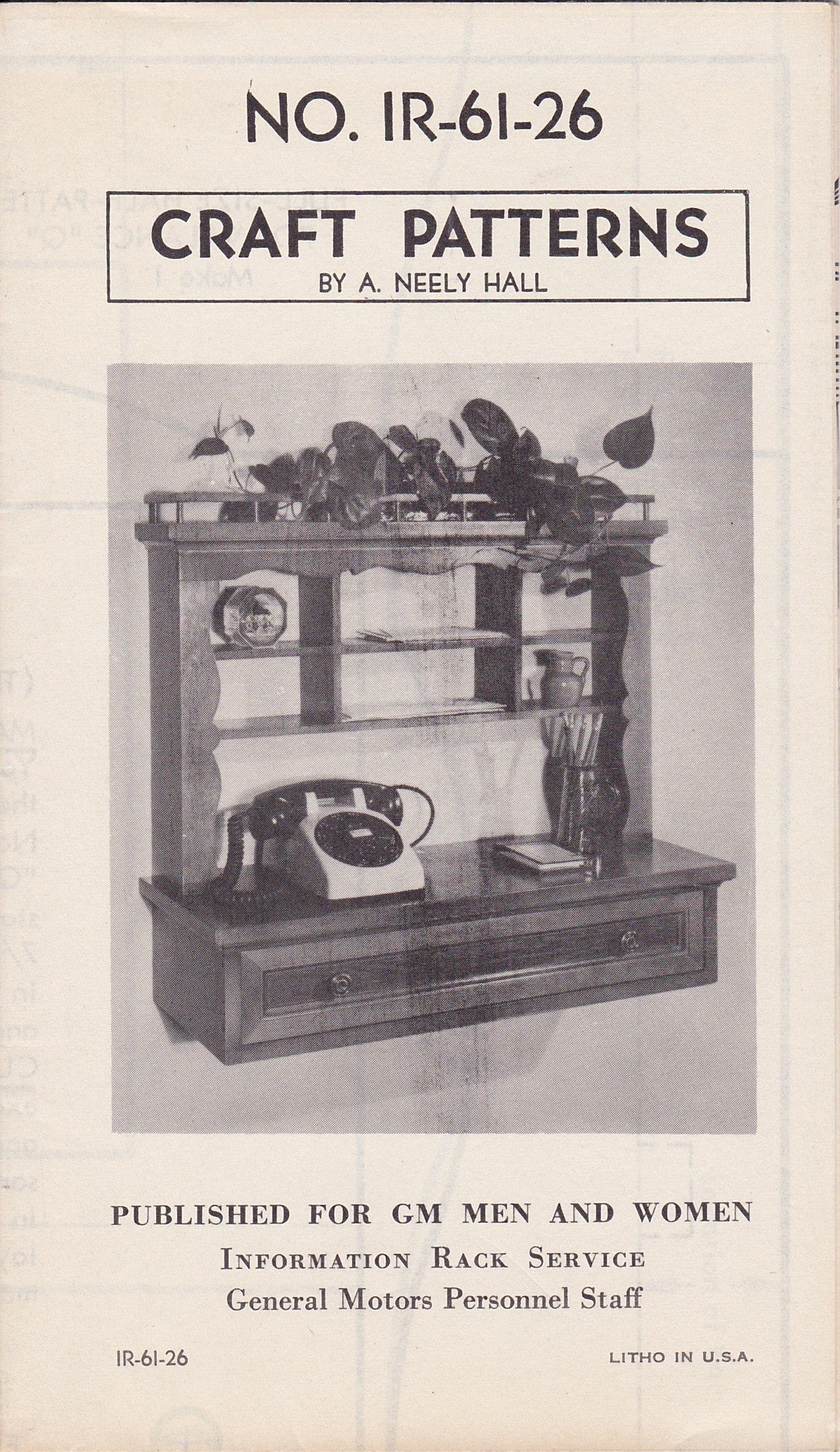 Vintage GM Pamphlet - Craft Patterns by A. Neely Hall (1961)