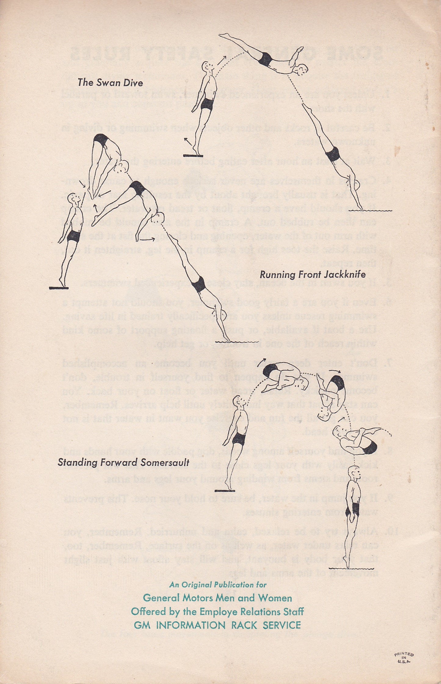 How to Swim, Dive, and Stay Alive - Vintage GM Booklet (1960s)