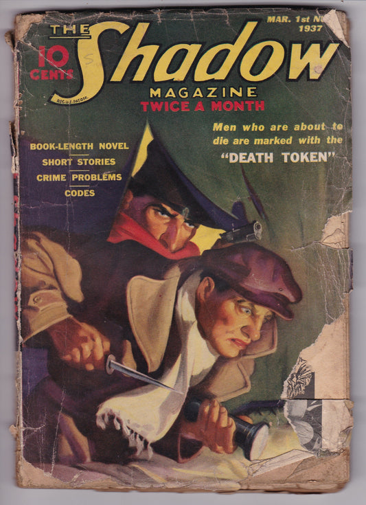Vintage The Shadow Pulp Magazine – "Death Token" (March 1, 1937)