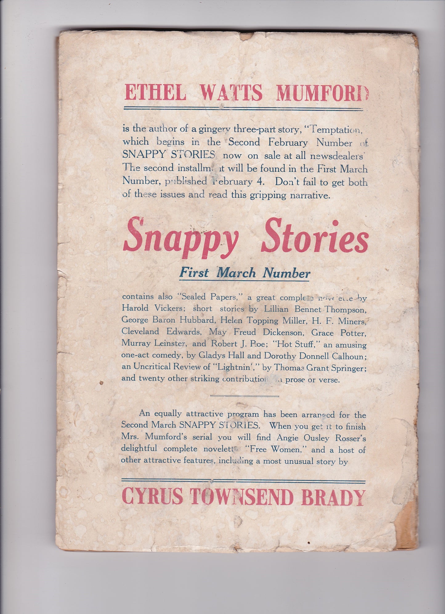 Vintage Live Stories Magazine – March 1919 Issue