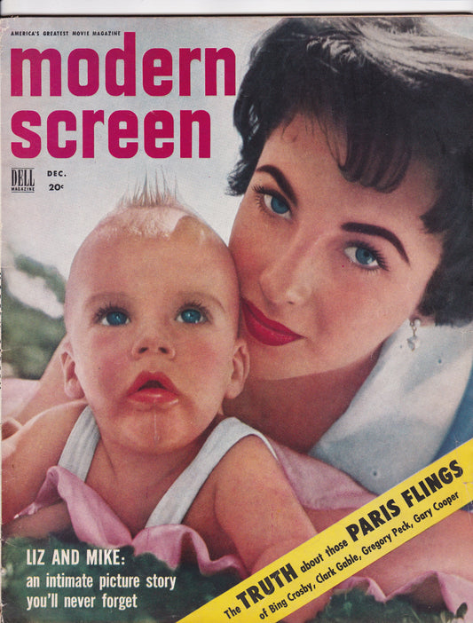 December 1953 Modern Screen Magazine – Elizabeth Taylor and Mike Todd Feature  Description: