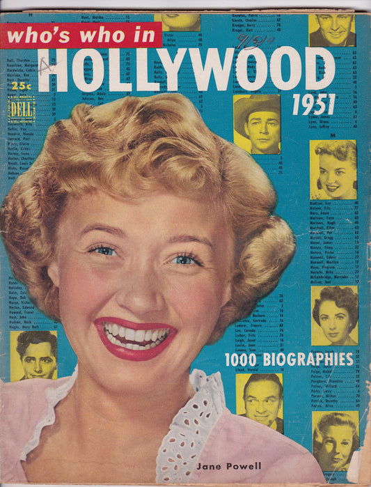 Who's Who in Hollywood 1951 – Featuring Jane Powell Cover &amp; 1000 Biographies