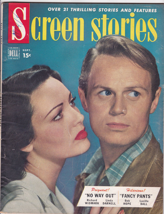 Screen Stories – September 1950: Richard Widmark and Linda Darnell Cover