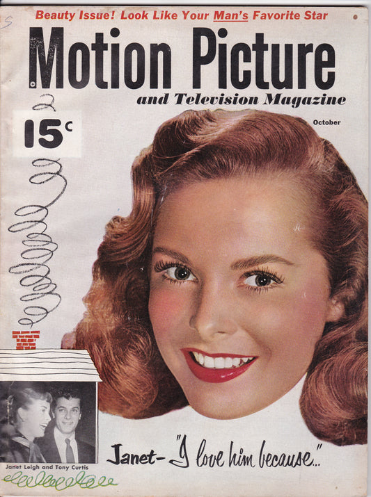 Vintage October 1951 Motion Picture Magazine – Janet Leigh Cover
