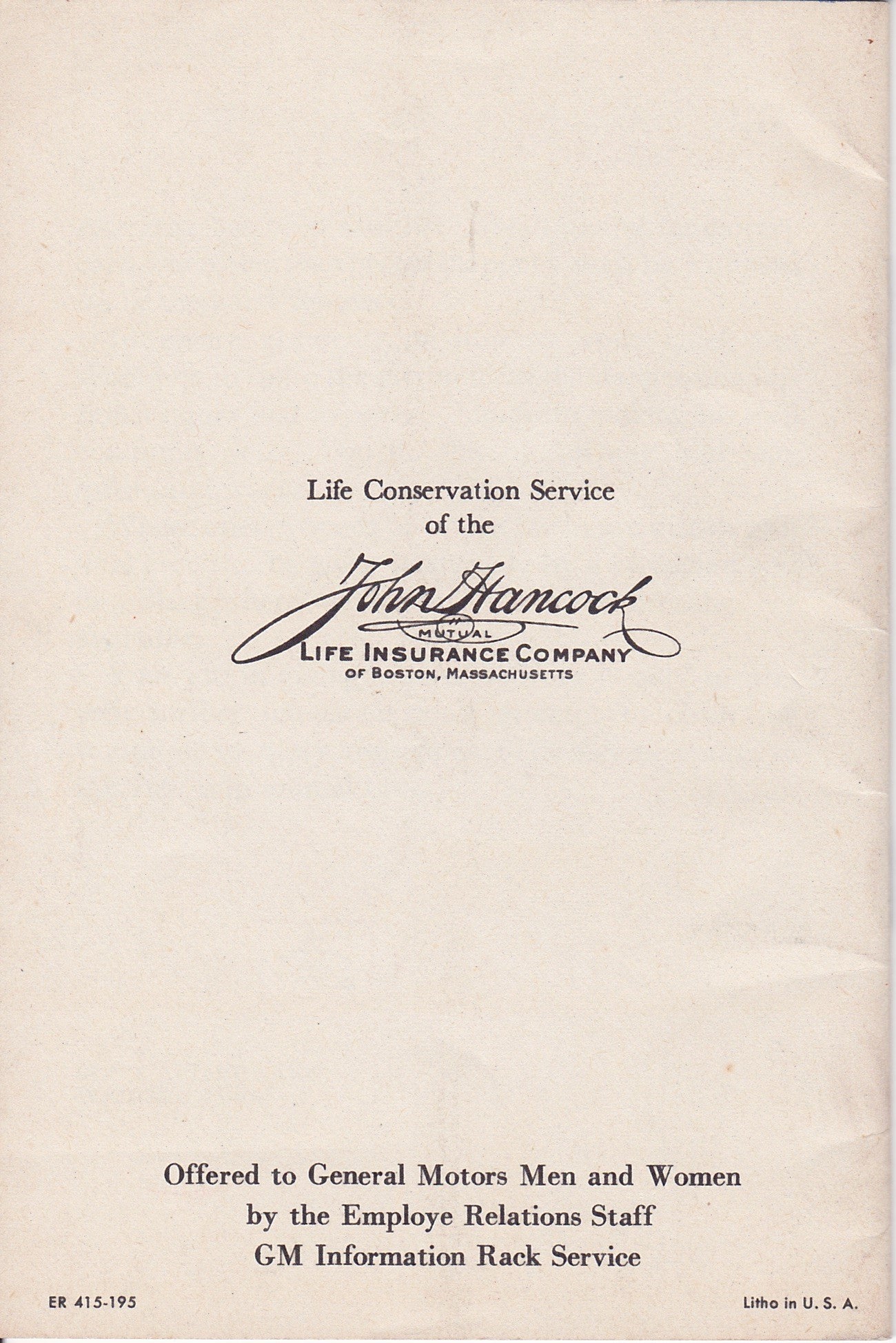 Vintage GM Pamphlet - When the Unexpected Happens (1950s)
