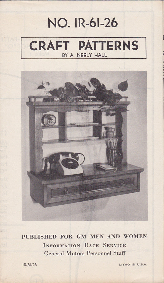 Vintage GM Pamphlet - Craft Patterns by A. Neely Hall (1961)