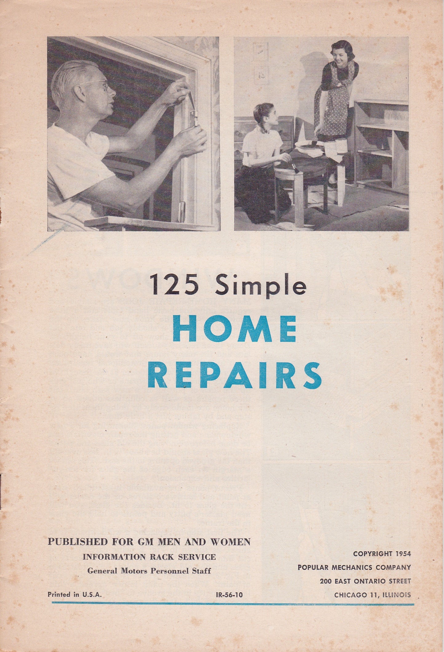 Vintage "125 Simple Home Repairs" – Published by Popular Mechanics Press (1954)