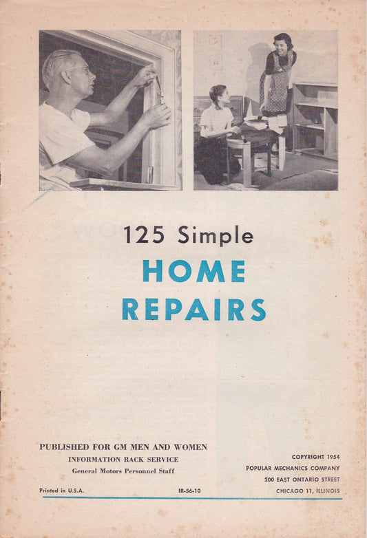 Vintage "125 Simple Home Repairs" – Published by Popular Mechanics Press (1954)