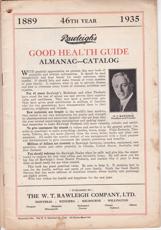 Rawleigh's Good Health Guide, Almanac, and Catalog (46th Year, 1935)