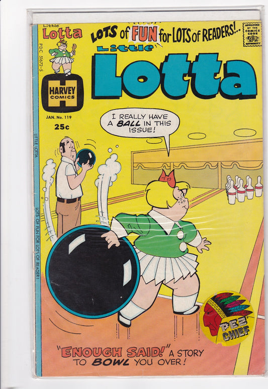 Vintage Harvey Comics – Little Lotta #119 (25¢ Cover Price, January Issue)