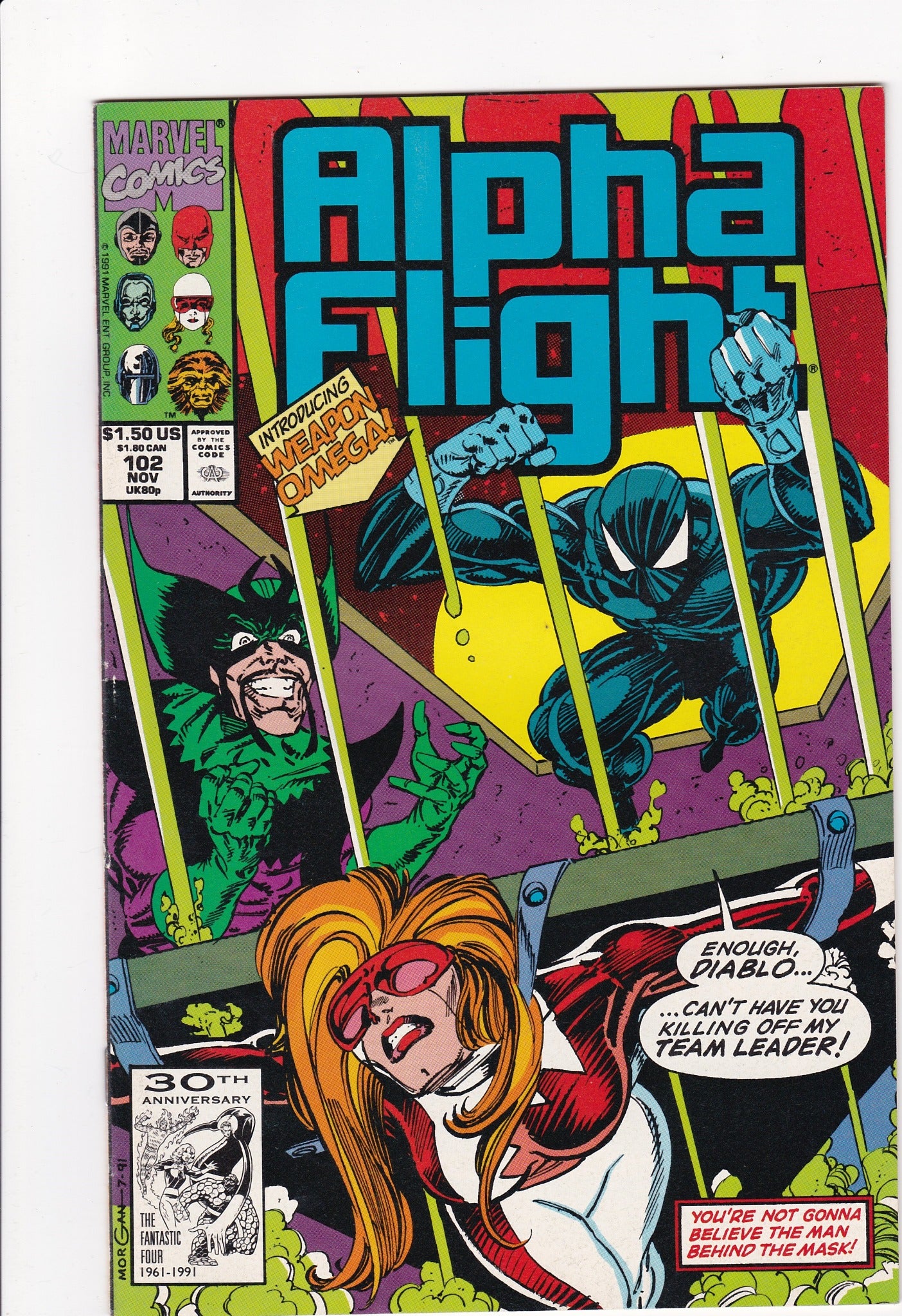 Alpha Flight #102 (Marvel Comics, November 1991) – Introducing Weapon Omega!