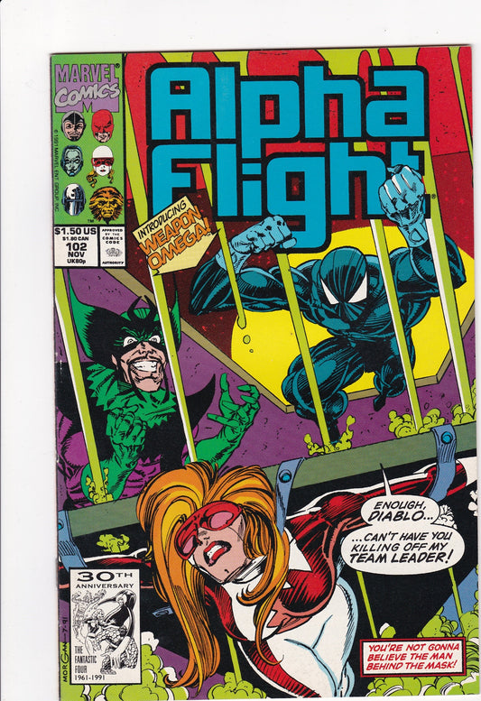 Alpha Flight #102 (Marvel Comics, November 1991) – Introducing Weapon Omega!