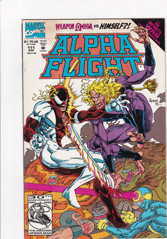Alpha Flight #111 (Marvel Comics, August 1992) – Weapon Omega vs. Himself?!